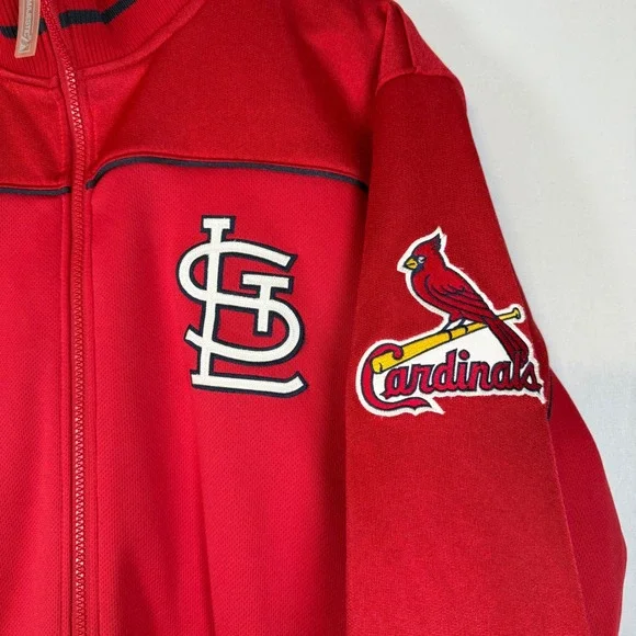 VTG Majestic St Louis Cardinals MLB Authentic Collection Track Jacket Red‎ L